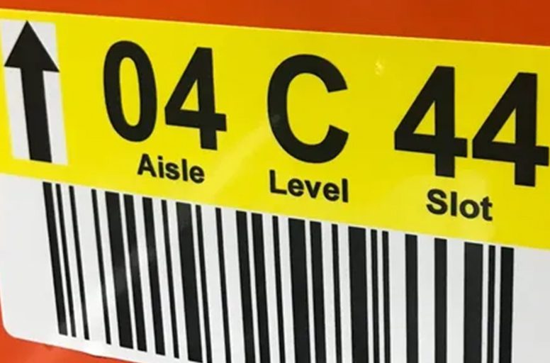 A close up of the bar code on a sign